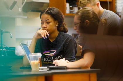 Group of students working together in a laboratory