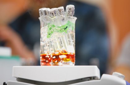 Test tubes on a scale.