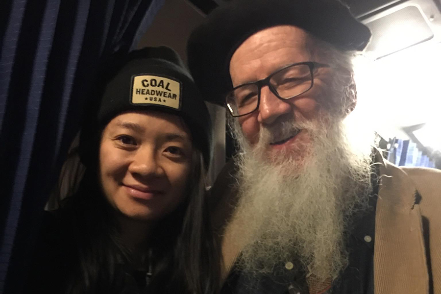 Chloé Zhao and Wes Dick in 2017.