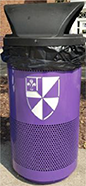 Purple trash can
