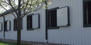 Photo of outside barn wall.