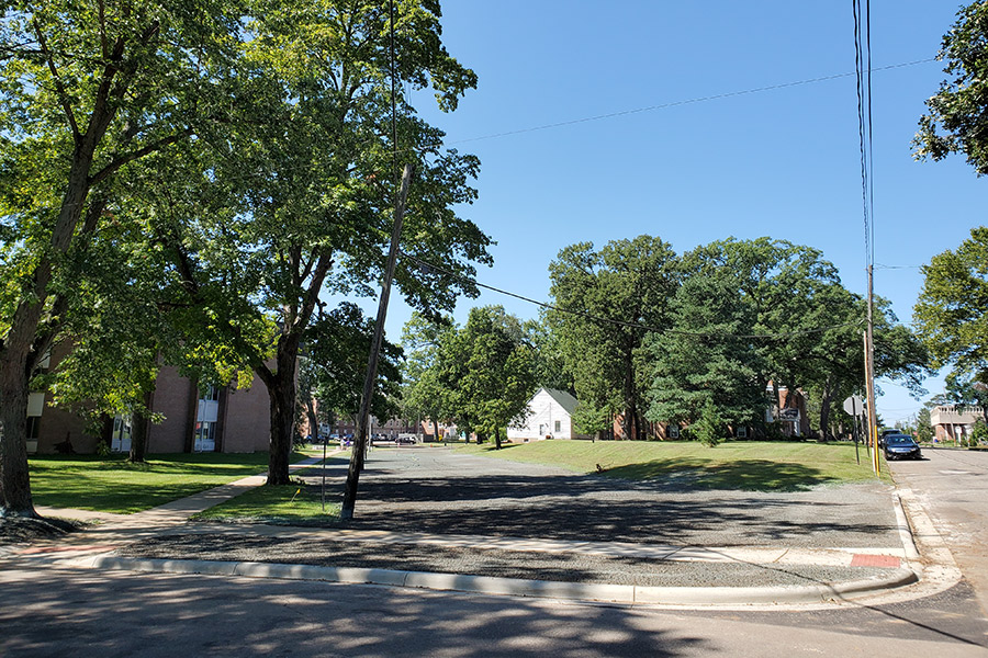 Jackson Street green space, Albion College, September 2021