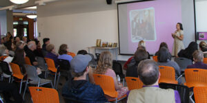 A speaker giving a presentation.