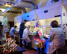 Students working in the chemistry lab.