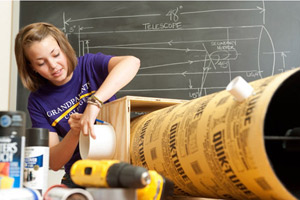 Student working on a project