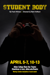 Student Body poster with a person holding a camera