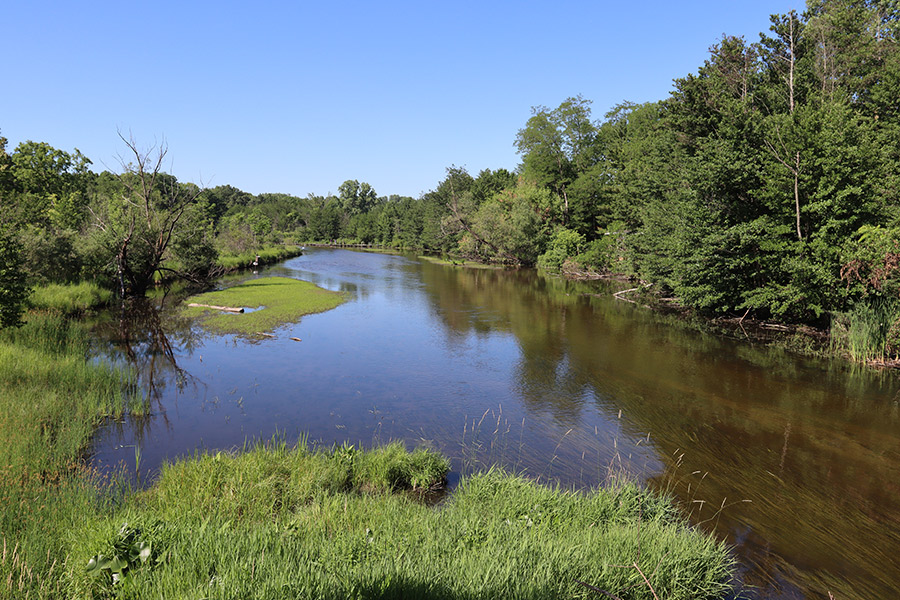 Kalamazoo River at Whitehouse Nature Center, Albion, Michigan, June 2022