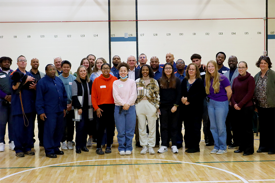 Student participants of the Inside-Out program pose together for a group picture.