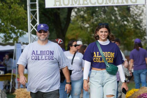 Homecoming dad and student