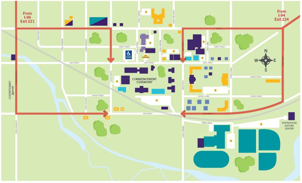 commencement parking map